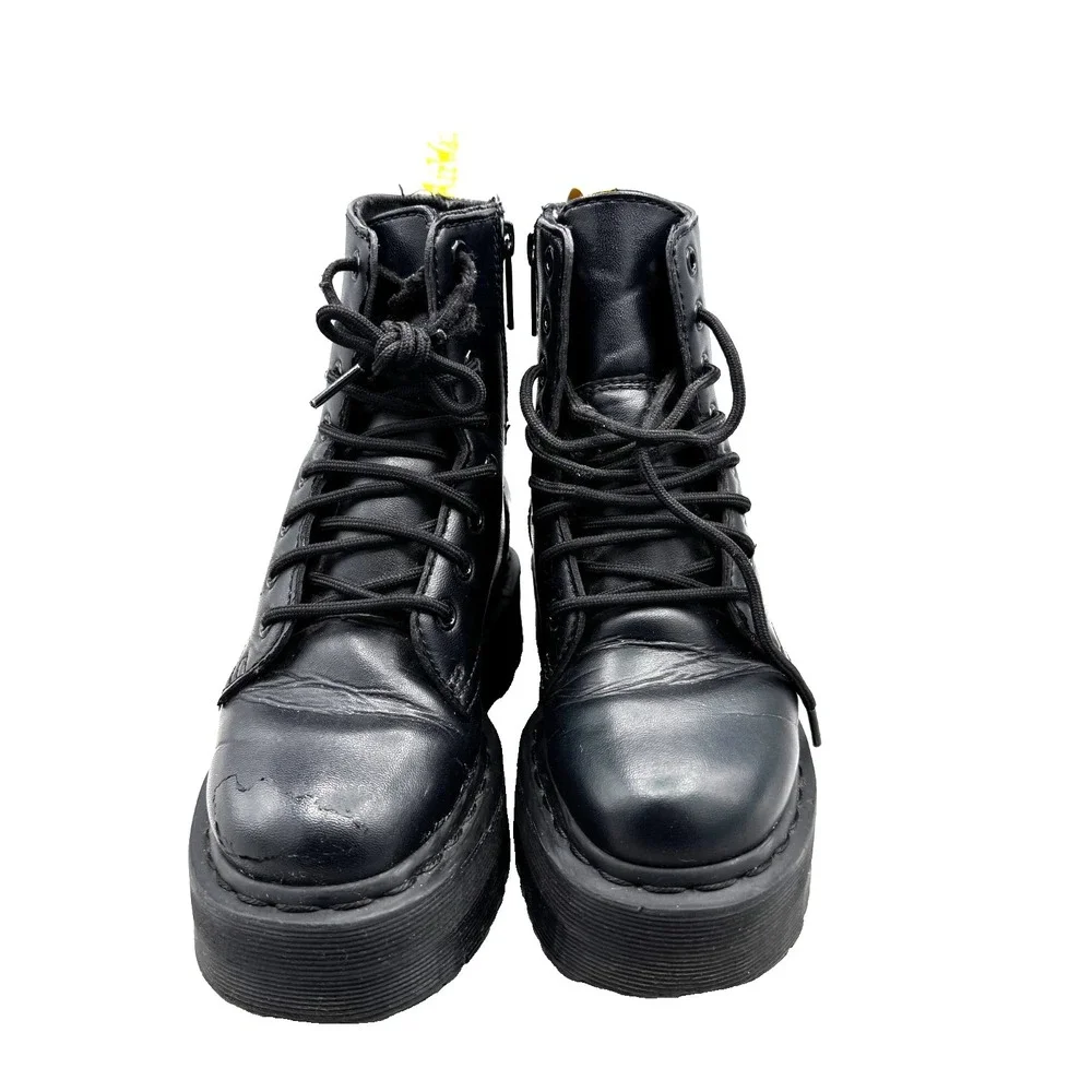 Dr. Martens Vegan Jadon II Mono Platform Boots Youth Unisex‎ 4-5 Black Side Zip